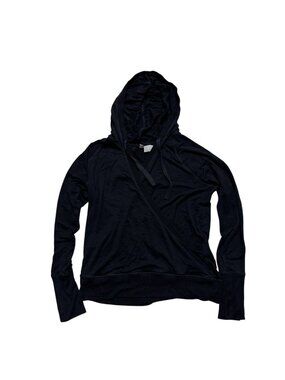 Athleta Black Wrap Hoodie Women’s Large Stretch Lightweight